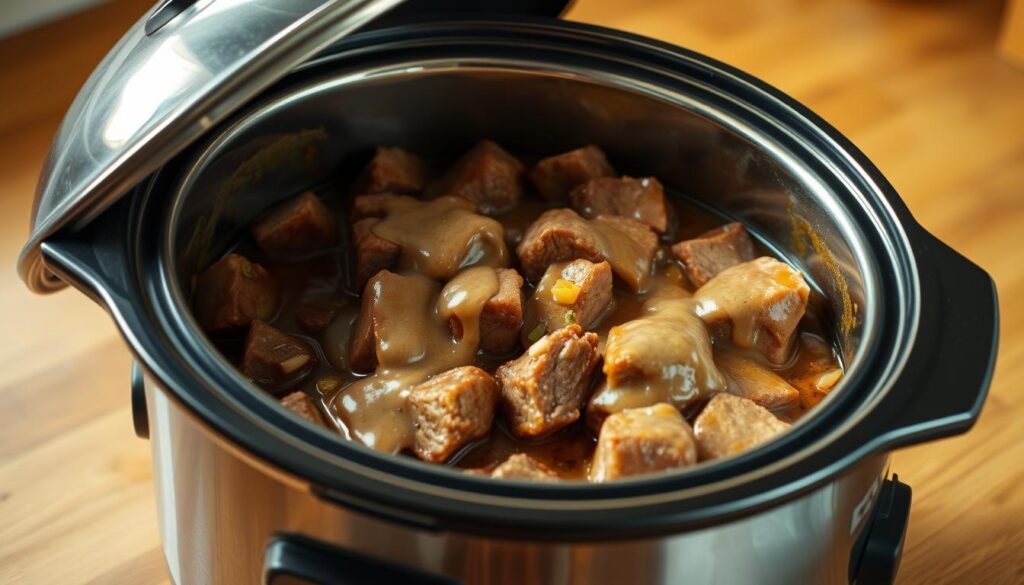 Slow Cooker Cube Steak Gravy Preparation